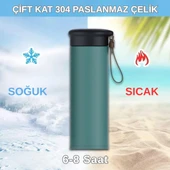600 ml Paslanmaz Çelik Termos, Çift Katmanlı, Sızdırmaz Kapaklı thumbnail 5