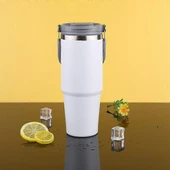 Pipetli Termos Bardak 900 ml Paslanmaz Çelik -Çift Kullanımlı Kapak thumbnail 7