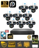 HiEasy 32 Kameralı 8MP NVR Güvenlik Seti (8TB HDD Dahil) – 4K AOV PTZ Kontrol H.265+ 7/24 Kayıt thumbnail 1