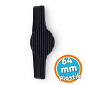 Siyah Kulp Düğme 64 mm Çekmece Mutfak Salon Odası Mobilya Dolabı Dolap Kulpu Kulbu Plastik Kulp - 2