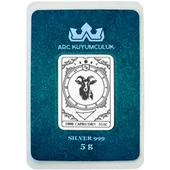 Ocak Ayı Doğumlarına Özel Oğlak Burcu Sembolü Hediyeye Özel 5 Gram 999 Ayar Gümüş Külçesi-783 - 1