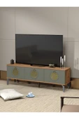 Tv Sehpası Tv Ünitesi Atlantik Çam Antrasit Gold 160 Cm Saraylı 5060 thumbnail 2