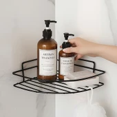 Siyah Tek Katlı Duş Şampuanlık Banyo Rafı Metal Şampuan ve Aksesuar Düzenleyici Vidalı Montaj thumbnail 6