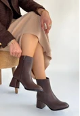Tendy Kahverengi Cilt Topuklu Bot thumbnail 3