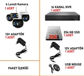 HiEasy 4 Kameralı 8MP NVR Güvenlik Seti (256GB SSD Dahil) – 4K AOV PTZ Kontrol H.265+ 7/24 Kayıt thumbnail 4