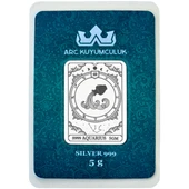 Şubat Ayı Doğumlarına Özel Kova Burcu Sembolü Hediyeye Özel 5 Gram 999 Ayar Gümüş Külçesi-784 - 1