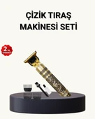 Profesyonel Çizik Tıraş Makinesi – T Çelik Bıçaklı, 120 Dakika Şarjlı Kullanım, 3 Başlıklı thumbnail 1
