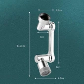 Evye Musluk Başlığı 180° Döner Perlatörlü Esnek Su Tasarruflu Krom Mutfak Bataryası Adaptör Musluk thumbnail 4