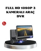 Full HD Araç Kamerası 3’lü 4.0” Ekranlı ve HDR Gece Görüşlü thumbnail 1