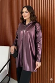 Kadın Uzun Kollu Kapüşon Detay Fermuarlı Tunik Hırka - 1