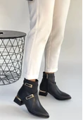 İnay Siyah Cilt Topuklu Bot - 3