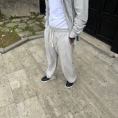 Erkek Fitilli Kadife Cepli Buggy Pantolon Oversize Rahat Kalıp - Gri - 3