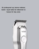 Profesyonel Gümüş Şarjlı Tıraş Makinesi – 3 Başlık, 120 Dakika Kullanım Süresi, Kompakt ve Hafif Tasarım thumbnail 4