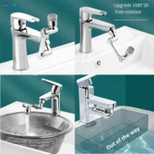 Evye Musluk Başlığı 180° Döner Perlatörlü Esnek Su Tasarruflu Krom Mutfak Bataryası Adaptör Musluk thumbnail 2