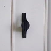 Siyah Kulp Düğme 64 mm Çekmece Mutfak Salon Odası Mobilya Dolabı Dolap Kulpu Kulbu Plastik Kulp - 5