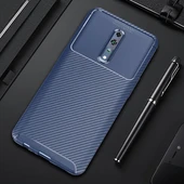 Mobixa Oppo Reno Z Kılıf Karbon Gofret Desenli Kavex Premium Silikon Kapak - 1