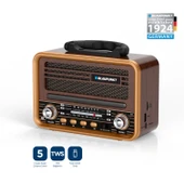 Blaupunkt R85 Nostaljik Bluetooth Radyo Type-C Şarjlı TWS Dual Bağlantı FM/AM/SW Kahverengi - 2