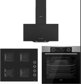 Ferre Siyah Set ( D086 Siyah DAVLUMBAZ-SS205 Siyah Ocak- XE63MI Fryart Inox Fırın) thumbnail 1