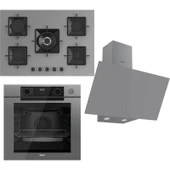 Ferre Steamart-Fryart Serisi Gri Set (SS038 + QEP64CPR +D079) - Döküm Izgara / 75 cm Ocak thumbnail 1