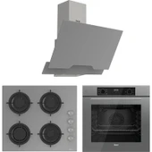 Ferre Flowart Lumora Pro Gri 3'lü Ankastre Set ( QBL63CPR-CS208-D065 ) thumbnail 1