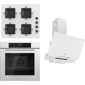 Ferre Flowart-Sılentart Serisi Beyaz Set (SS206 + QBL63CB +D064-SA) - Emaye Izgara thumbnail 1