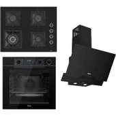 Ferre Steamart-Fryart-Sılentart Serisi Siyah Set (SC405-WFA + QEP64CS +D063-SA) - Döküm Izgara / 65 cm Ocak thumbnail 1