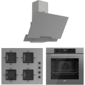 Ferre Flowart Ventora Pro Gri 3'lü Ankastre Set ( QBL63CPR-SS208-D065 ) thumbnail 1