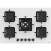 Ferre Steamart-Fryart Serisi Beyaz Set (SS036 + QBL63CB +D078) - Emaye Izgara - 75 cm Ocak thumbnail 2