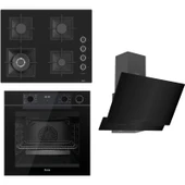 Ferre Steamart-Fryart Serisi Siyah Set (SC405-WFA + QEP64CS +D063) - Döküm Izgara / 65 cm Ocak thumbnail 1