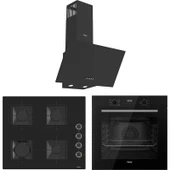 Ferre Flowart Ventora Essential Siyah 3'lü Ankastre Set ( QBL63CS-SS205-D086 ) thumbnail 1