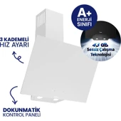 Ferre Flowart Turbolu Silenart Beyaz Cam Ankastre Set ( 65 cm Woklu Ocak ) QBL62CB - SC406 - D078SA thumbnail 4