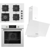 Ferre Flameart Sc Serisi Beyaz Set (SC406-WFA + QMS63CB +D087 ) - 65 Cm'lik Kare Döküm Izgara-Wok thumbnail 1