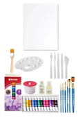 Tüp Yağlı Boya Seti 12'li Plastik Spatula Seti 6'lı 35x50 Tuval Seti thumbnail 1