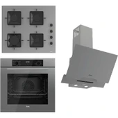 Ferre Flowart-Sılentart Serisi Gri Set (SS208 + QBL63CPR +D065-SA) - Emaye Izgara thumbnail 1