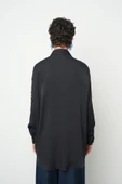 Kadın Boncuk Ve Taş İşlemeli Koyu Renk Oversize Kesim Gömlek - 10