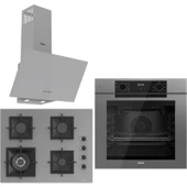 Ferre Grey FryArt 3 Lü Ankastre Set ( QEP63CPR - SC408-WFA - D088 )  65 cm Wok Bek Ocak thumbnail 1