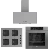Ferre Gri Set (D088 Gri Davlumbaz -SS208 Gri Ocak- QBL62CPR Gri Fırın) thumbnail 1