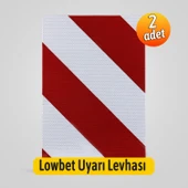 Ağır Nakliyat Lowbed İçin 2 Adet 28x42 cm Kırmızı Beyaz Reflektörlü Lowbed  Yük Uyarı Levhası thumbnail 2