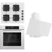 Ferre Flowart Serisi Beyaz Set (SS206 + QBL63CB +D078) - Emaye Izgara thumbnail 1