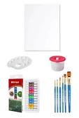Akrilik Boya Seti 9 ml 12'li Tuval Seti 35x50 Tuval thumbnail 1