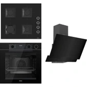 Ferre Steamart-Fryart Serisi Siyah Set (SS205 + QEP64CS +D063) - Emaye Izgara thumbnail 1