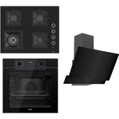 Ferre Fryart Serisi Siyah Set (SC405-WFA + QEP64CS +D063) - Döküm Izgara - 65 cm Ocak thumbnail 1