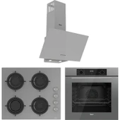 Ferre Flowart Lumora Essential Gri 3'lü Ankastre Set ( QBL63CPR-CS208-D088 ) thumbnail 1