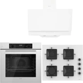 Ferre Whıte Plus Serisi 3lü Cam Ankastre Set (QBL63CB-SS206-D017) thumbnail 1