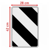 Ağır Nakliyat Lowbed İçin 2 Adet 28x42 cm Kırmızı Beyaz Reflektörlü Lowbed  Yük Uyarı Levhası thumbnail 3