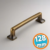 Mobilya Mutfak Çekmece Dolap Dolabı Kulpu Kulbu Kulpları 128 mm Eskitme Antik Sarı Metal thumbnail 1