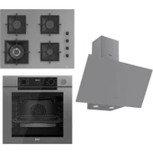 Ferre Steamart-Fryart Serisi Gri Set (SC408-WFA + QEP64CPR +D079) - Döküm Izgara / 65 cm Ocak thumbnail 1