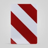 Ağır Nakliyat Lowbed İçin 2 Adet 28x42 cm Kırmızı Beyaz Reflektörlü Lowbed  Yük Uyarı Levhası thumbnail 1