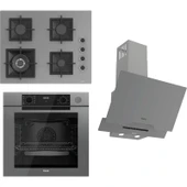 Ferre Steamart-Fryart-Sılentart Serisi Gri Set (SC408-WFA + QEP64CPR +D065-SA) - Döküm Izgara / 65 cm Ocak thumbnail 1