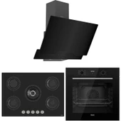 Ferre Flowart Evolis Pro Siyah 3'lü Ankastre Set ( QBL63CS-RS035-D063 ) thumbnail 1